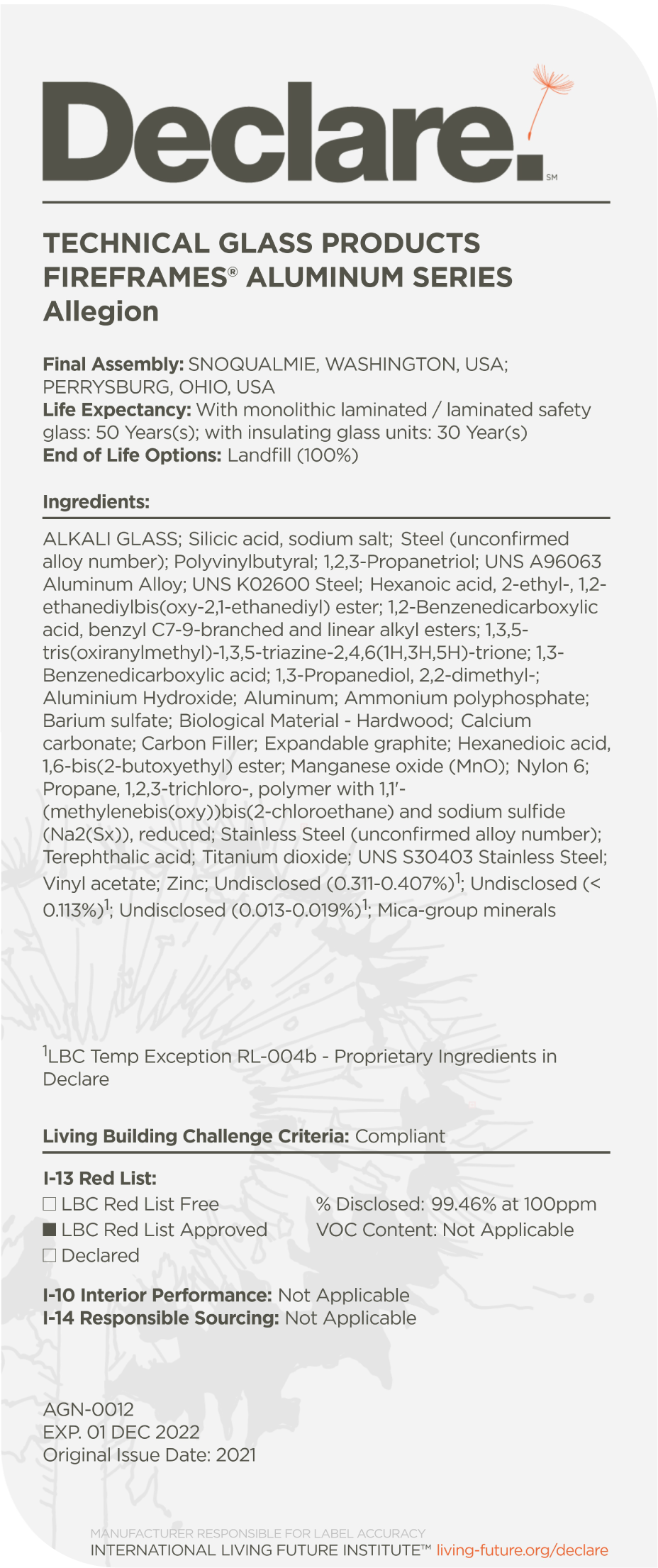 Fireframes® Aluminum Series FireRated Aluminum Frames for 45/60/120 Min.