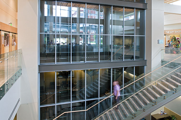 fire-rated steel curtainwall elevator surround